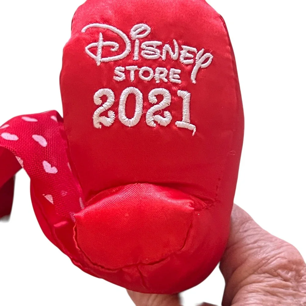 Disney Store 2021 Minnie Mouse Plush‎ Valentine Heart Denim Jacket Red 16